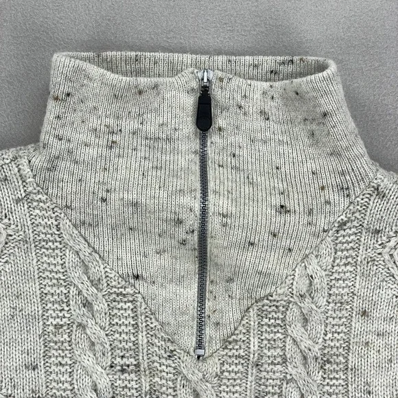 Medici Fisherman Sweater Mens 42/XL Cable Knit Chunky Wool Blend Flake Speckle‎